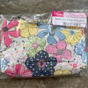 Thirty-One Mini Zipper Pouch in Spirit Floral Pattern